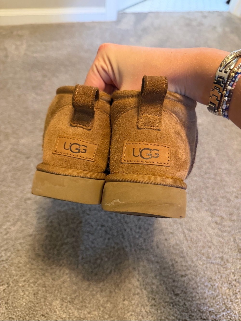 UGG Chestnut Suede Shearling-Lined Ankle Booties - Picture 7 of 8